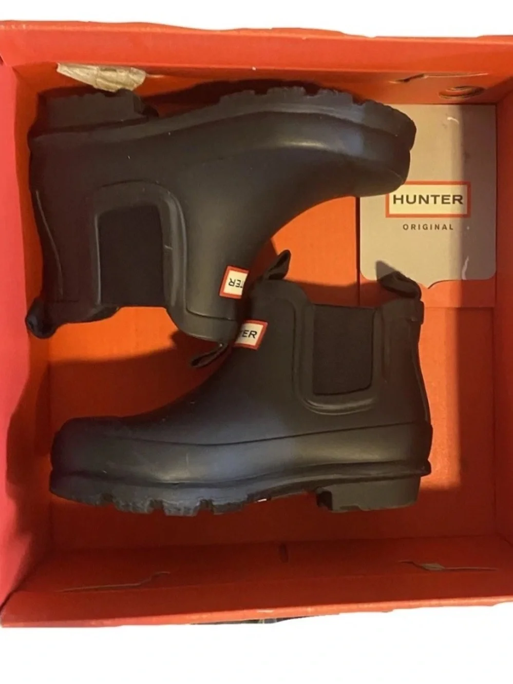 Hunter Unisex Toodler Size 9boy/10girl Black Original Chelsea Rain Boots
